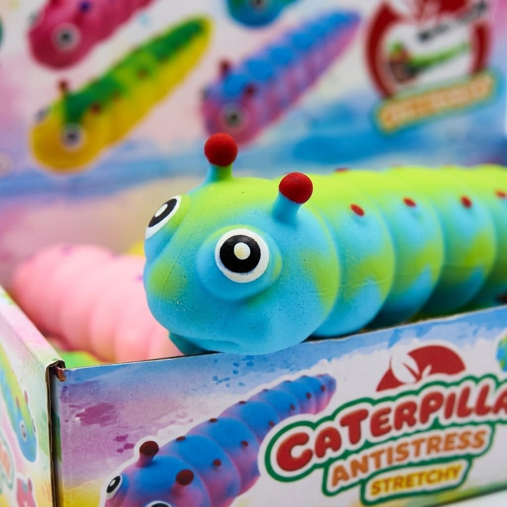 Stretchy Sand Caterpillar Stress Toy 16 cm - close-up