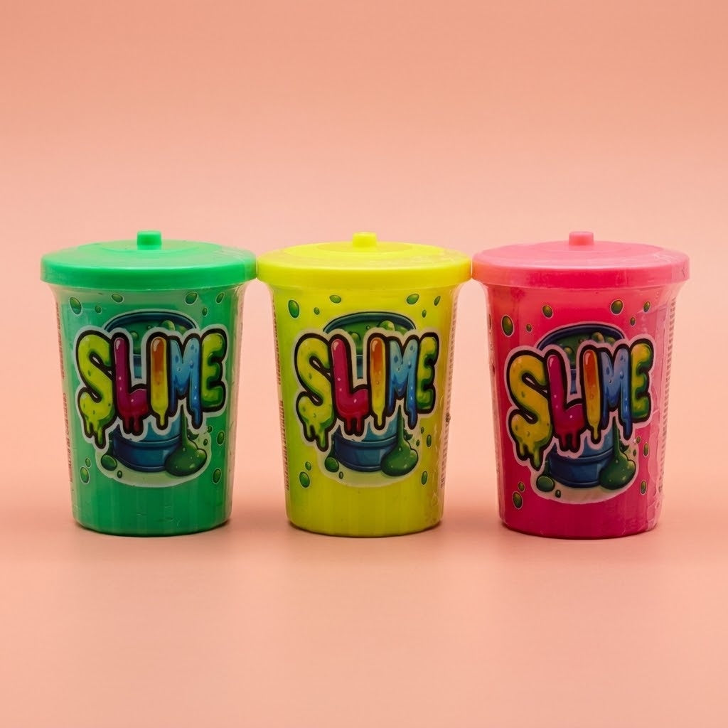 Neon Slime Barrel 80 g Fluorescent Slime Putty - studio photo