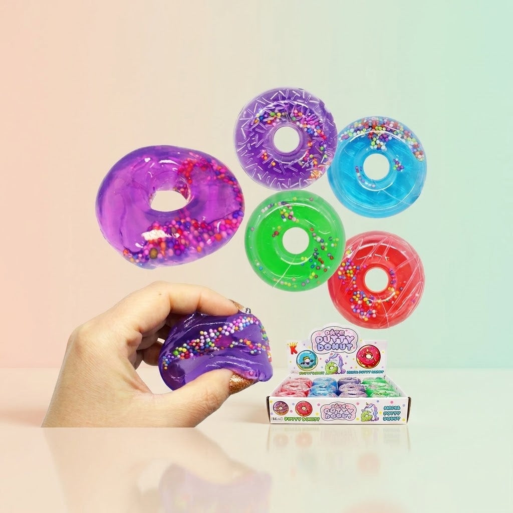 Donut Fart Putty 50 g Noise Putty in Donut Pot - studio photo