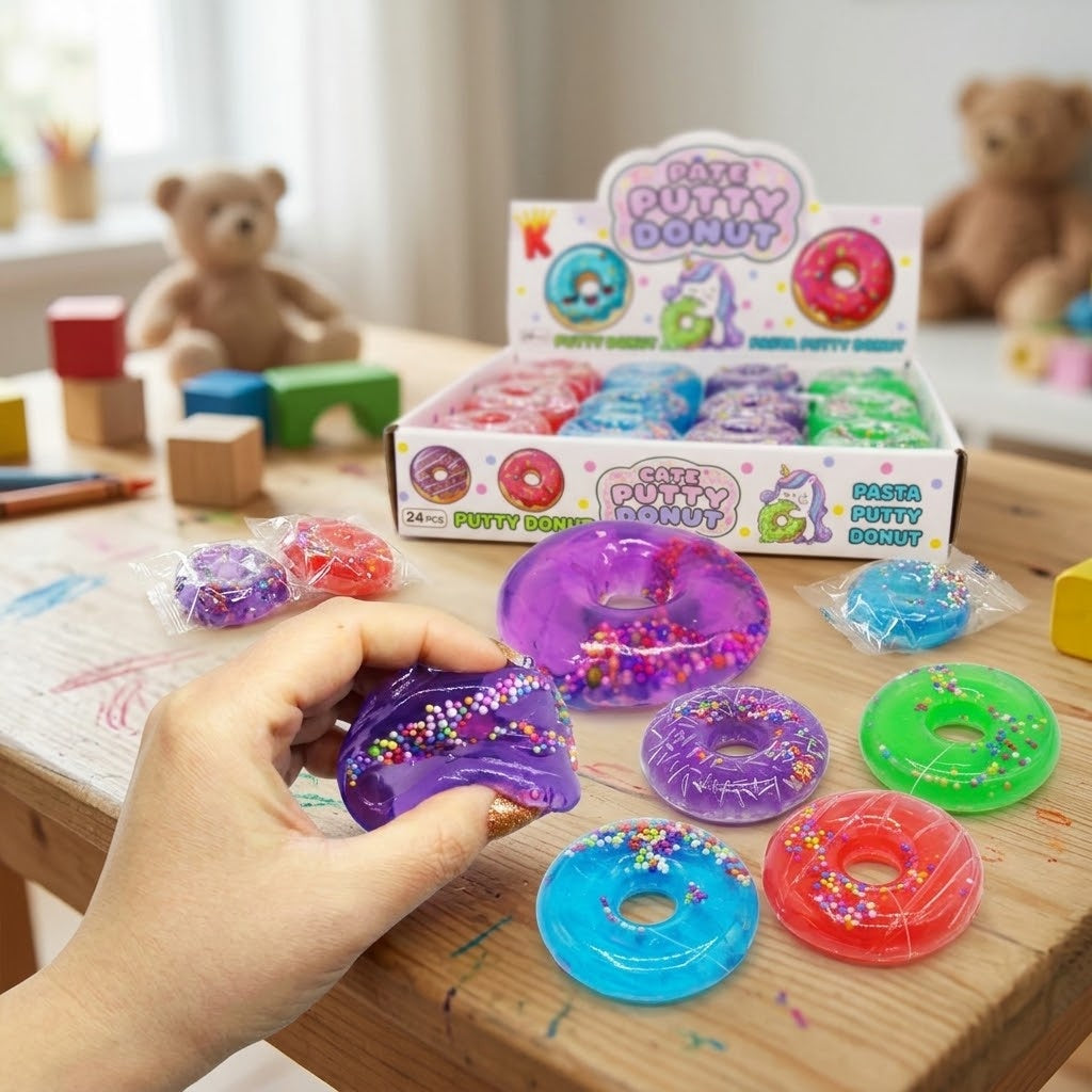 Donut Fart Putty 50 g Noise Putty in Donut Pot - lifestyle photo