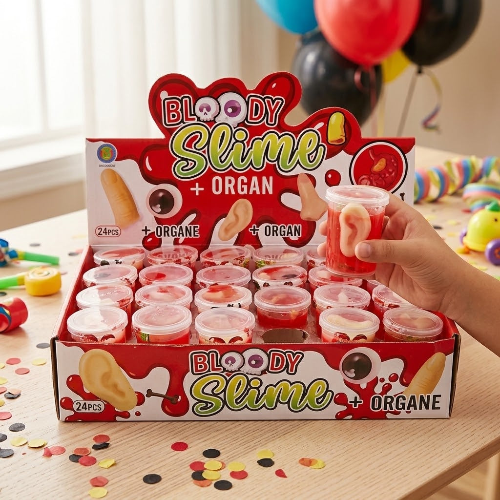 Bloody Slime Pot 75 g with Hidden Organ Halloween - lifestyle photo