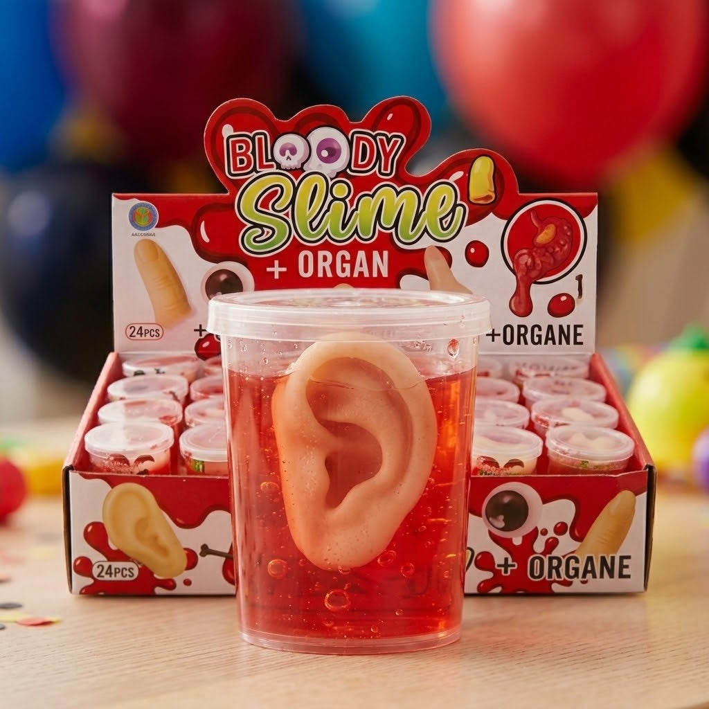 Bloody Slime Pot 75 g with Hidden Organ Halloween - close-up