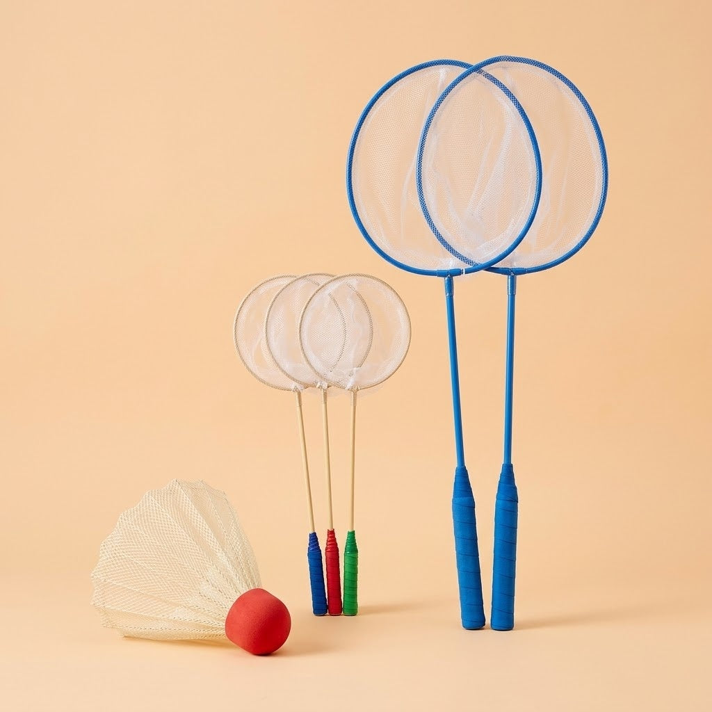 Badminton Set 2 Rackets and Shuttlecock 65 cm - studio photo