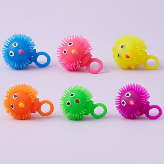 Light Up Puffer Ring Squishy Stress Toy 5.5 cm - studio photo