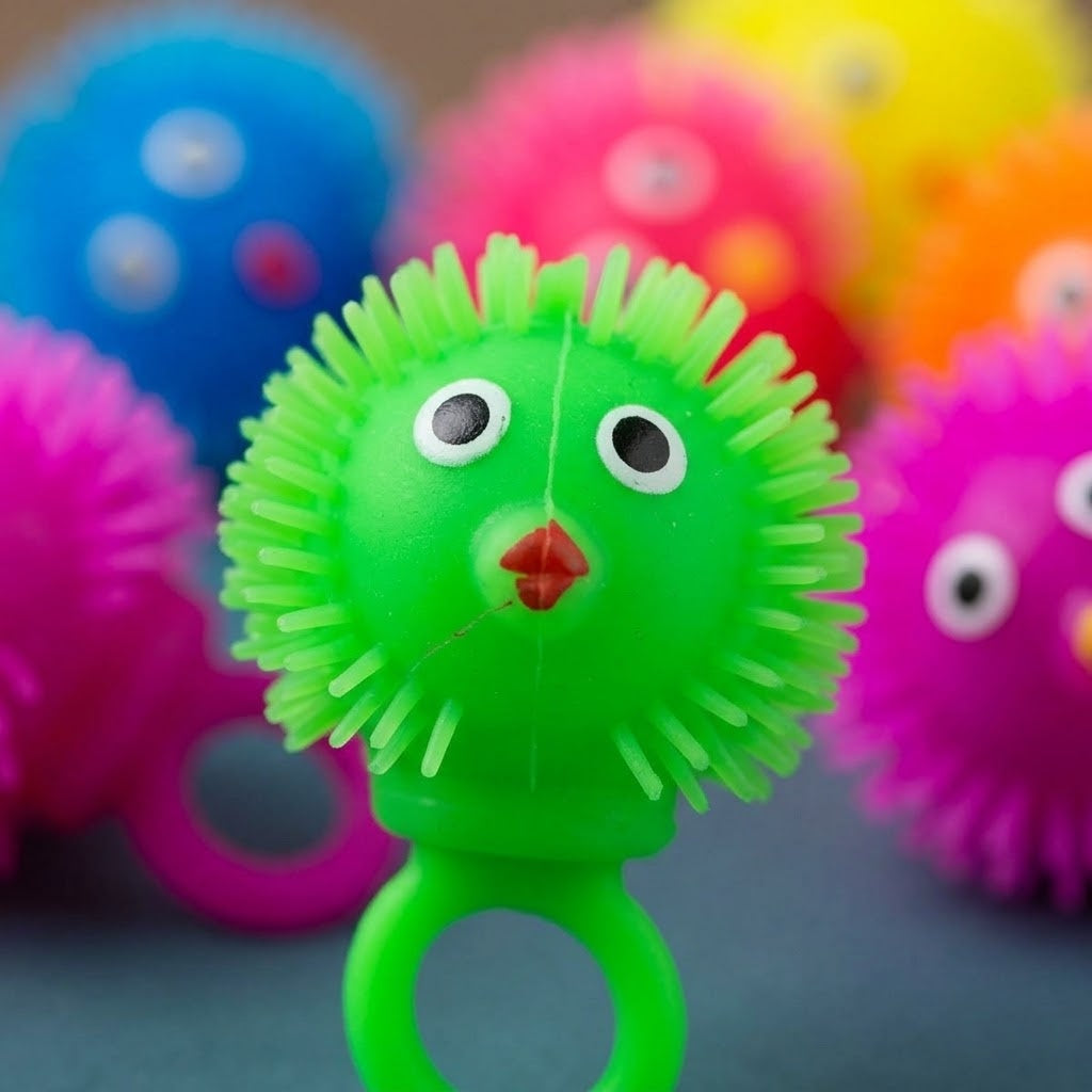 Light Up Puffer Ring Squishy Stress Toy 5.5 cm - close-up