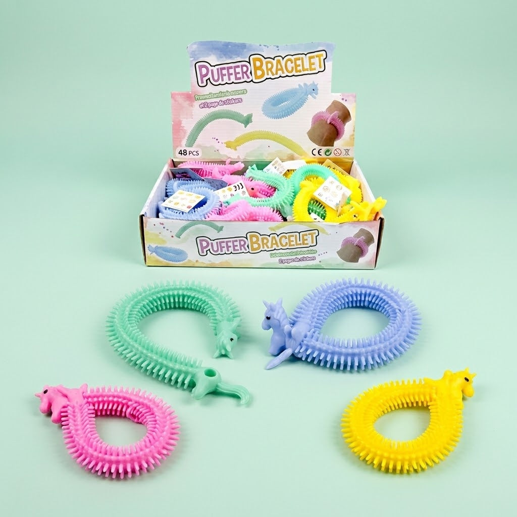 Puffer Unicorn Bracelet Squishy Kids Jewellery - studio photo