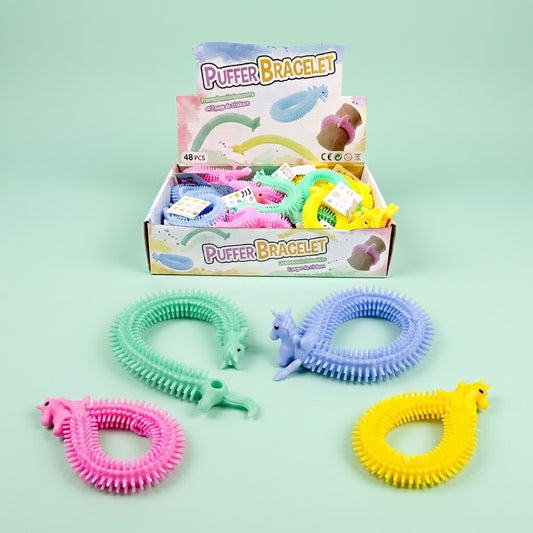 Puffer Unicorn Bracelet Squishy Kids Jewellery - studio photo