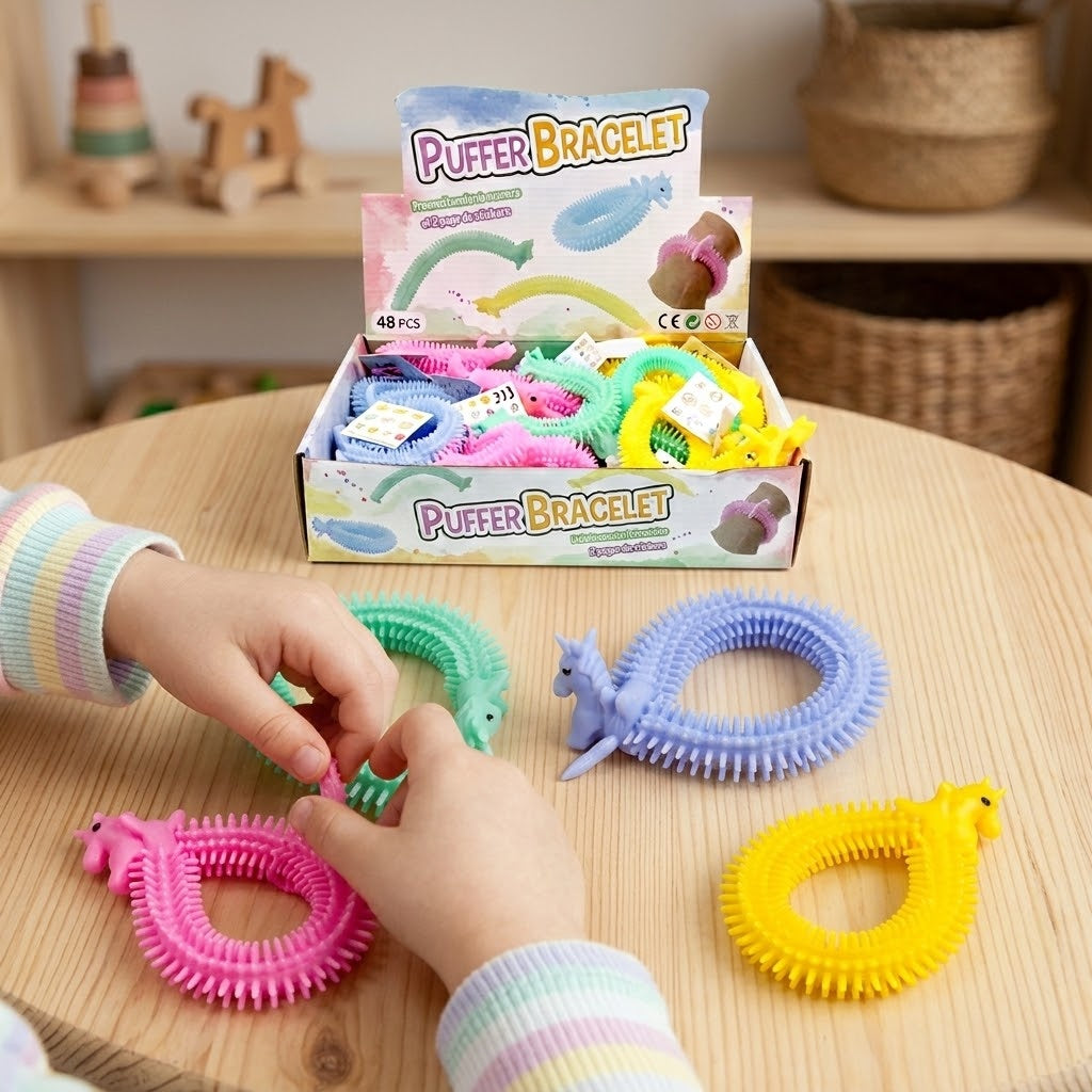 Puffer Unicorn Bracelet Squishy Kids Jewellery - lifestyle photo