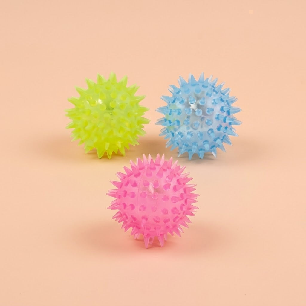 Light Up Spiky Ball Mini Sensory Ball 4 cm - studio photo