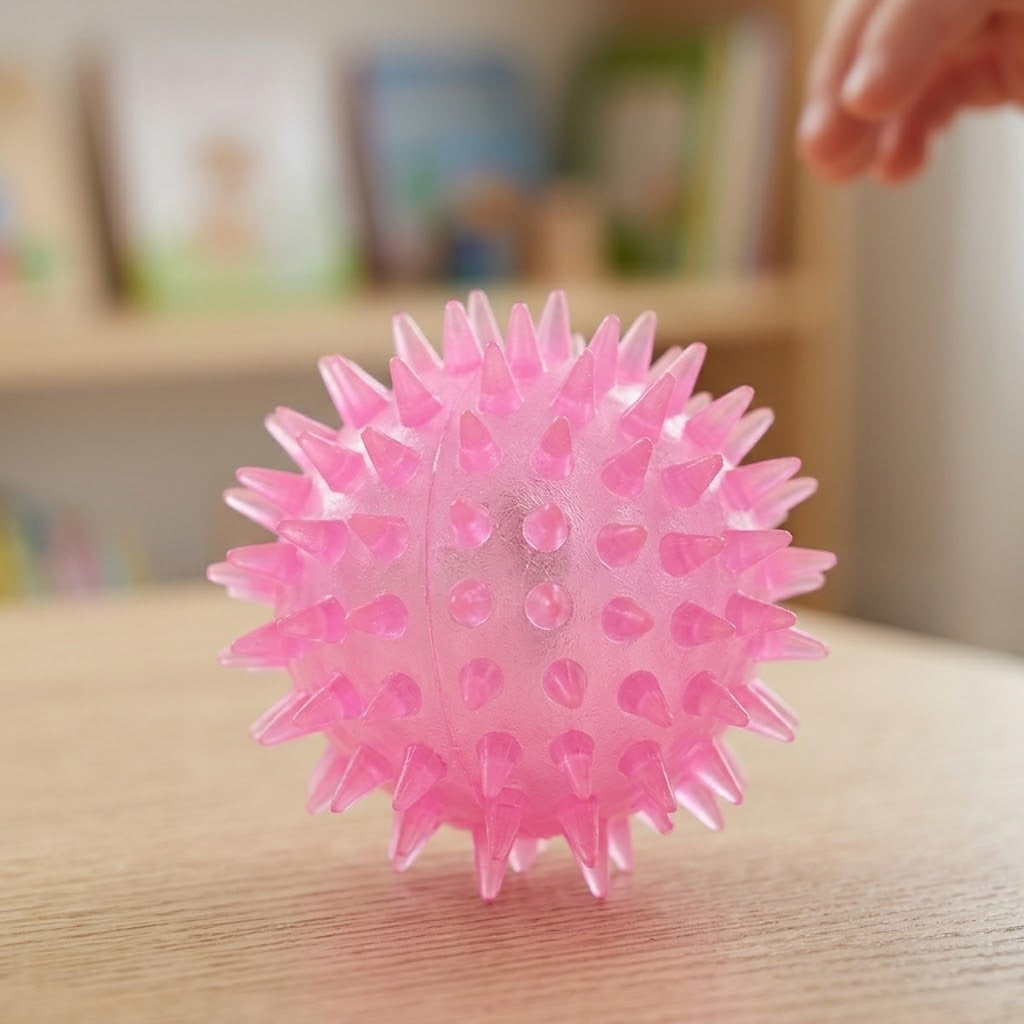 Light Up Spiky Ball Mini Sensory Ball 4 cm - close-up