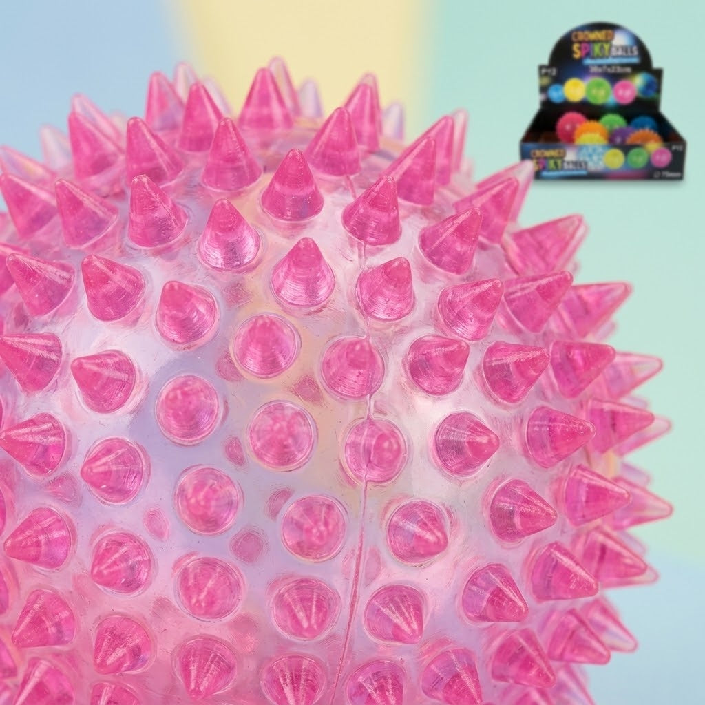 Light Up Spiky Bouncy Ball Sensory Ball 7.5 cm - close-up