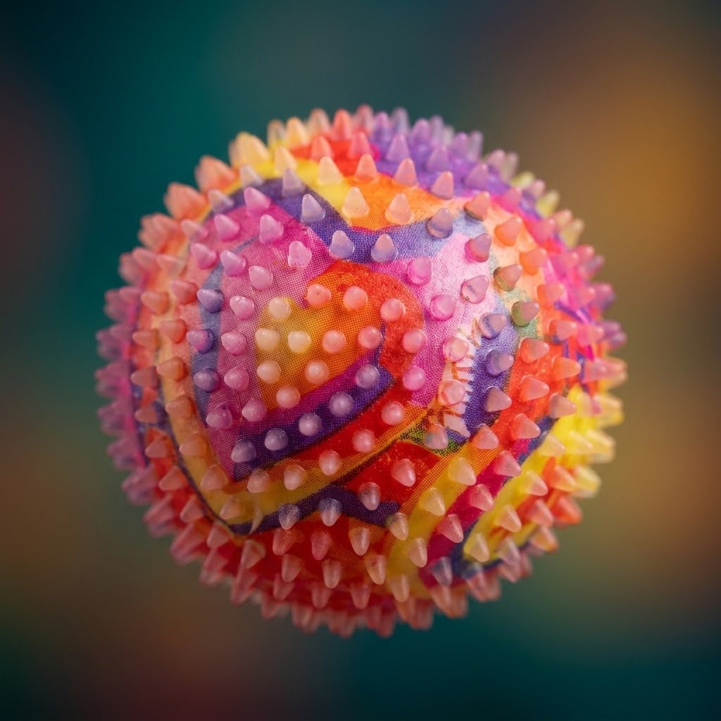 Light Up Spiky Ball Flashing Sensory Ball 7.5 cm - close-up