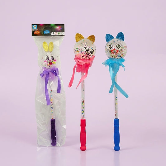 Light-Up Animal Wand with Beads 38 cm - studio photo