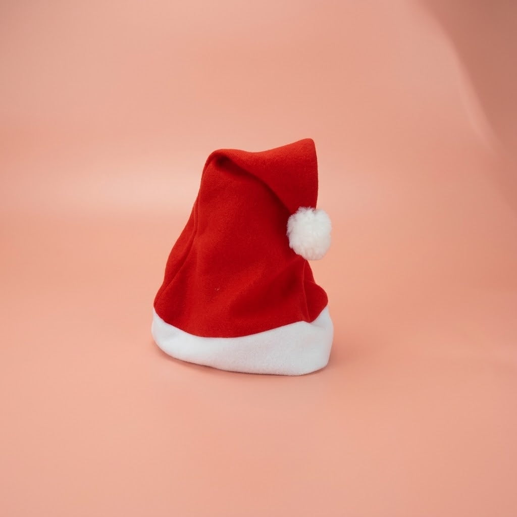 Felt Santa Hat Adult Size Christmas Hat - studio photo