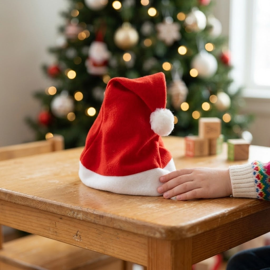 Felt Santa Hat Adult Size Christmas Hat - lifestyle photo