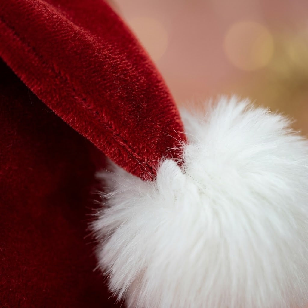 Felt Santa Hat Adult Size Christmas Hat - close-up