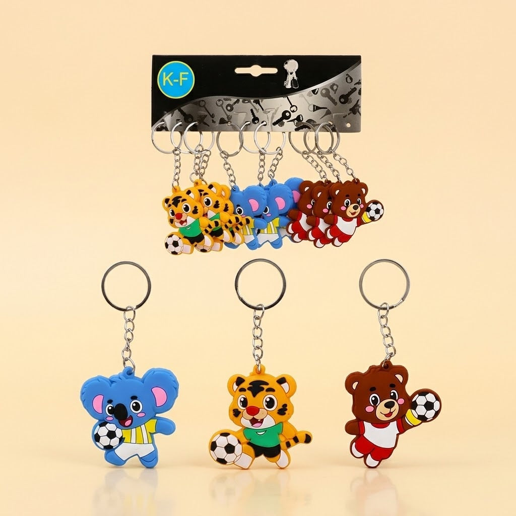 Football Animal Keychain Soccer Keyring 5 cm - studio photo