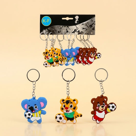 Football Animal Keychain Soccer Keyring 5 cm - studio photo
