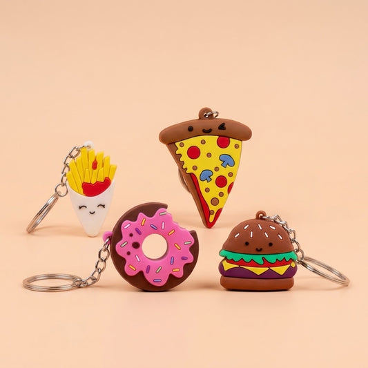 Fast Food Keychain Snack Novelty Key Ring - studio photo