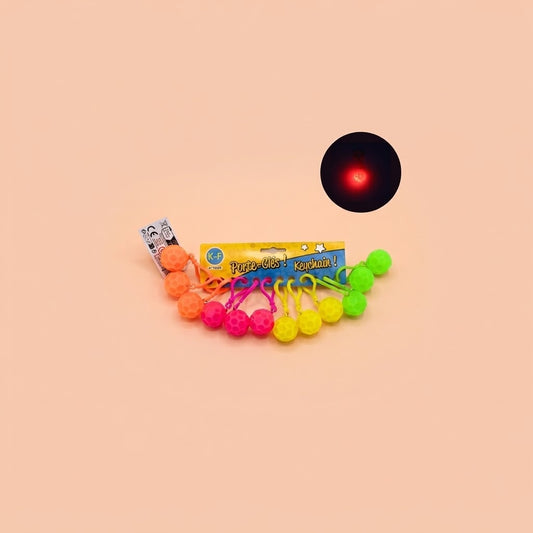 Light Up Bouncy Ball Keyring Bag Charm 3.5 cm - studio photo