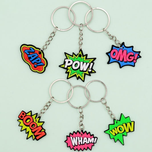 OMG Keychain Assorted Fun Keyring Party Favour - studio photo