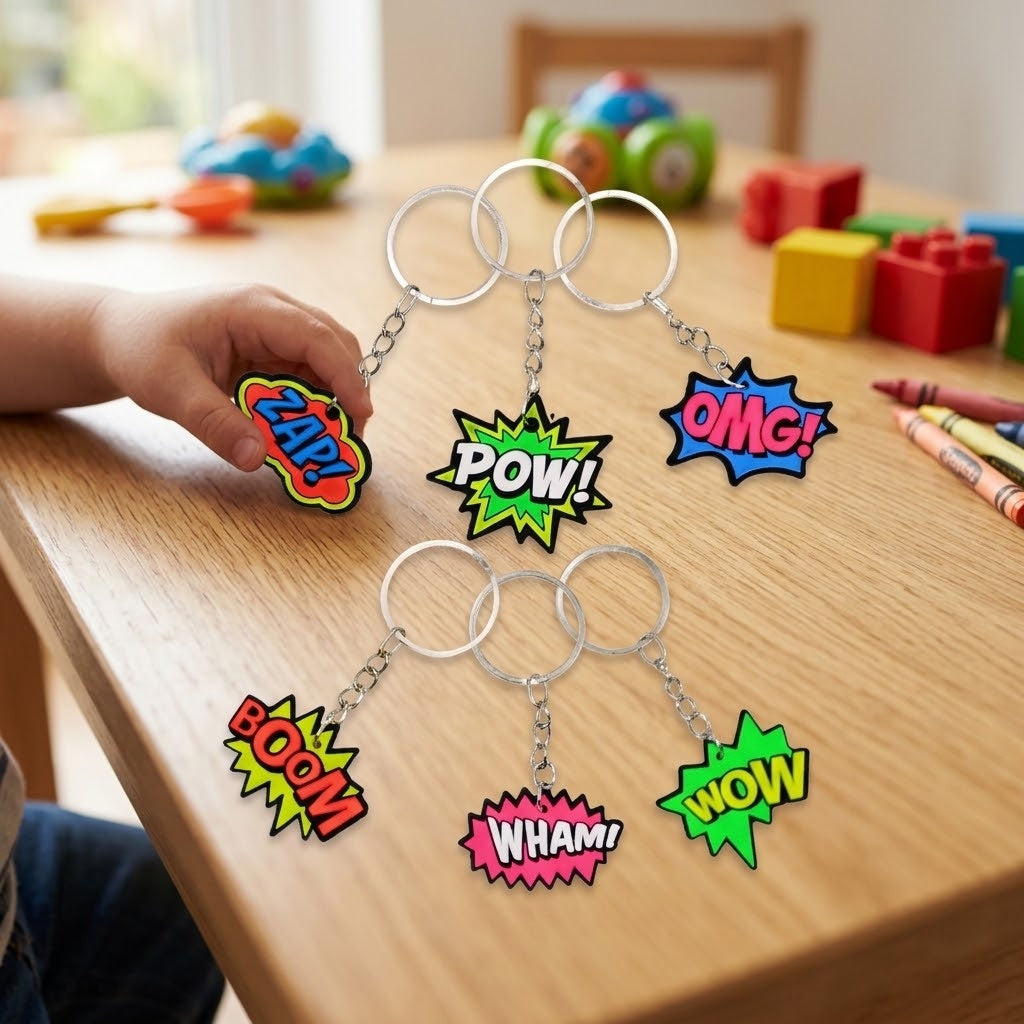 OMG Keychain Assorted Fun Keyring Party Favour - lifestyle photo