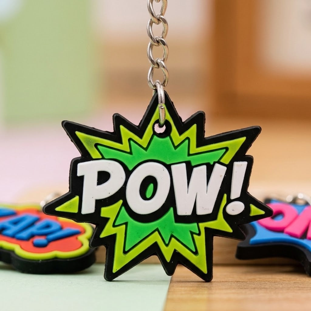OMG Keychain Assorted Fun Keyring Party Favour - close-up