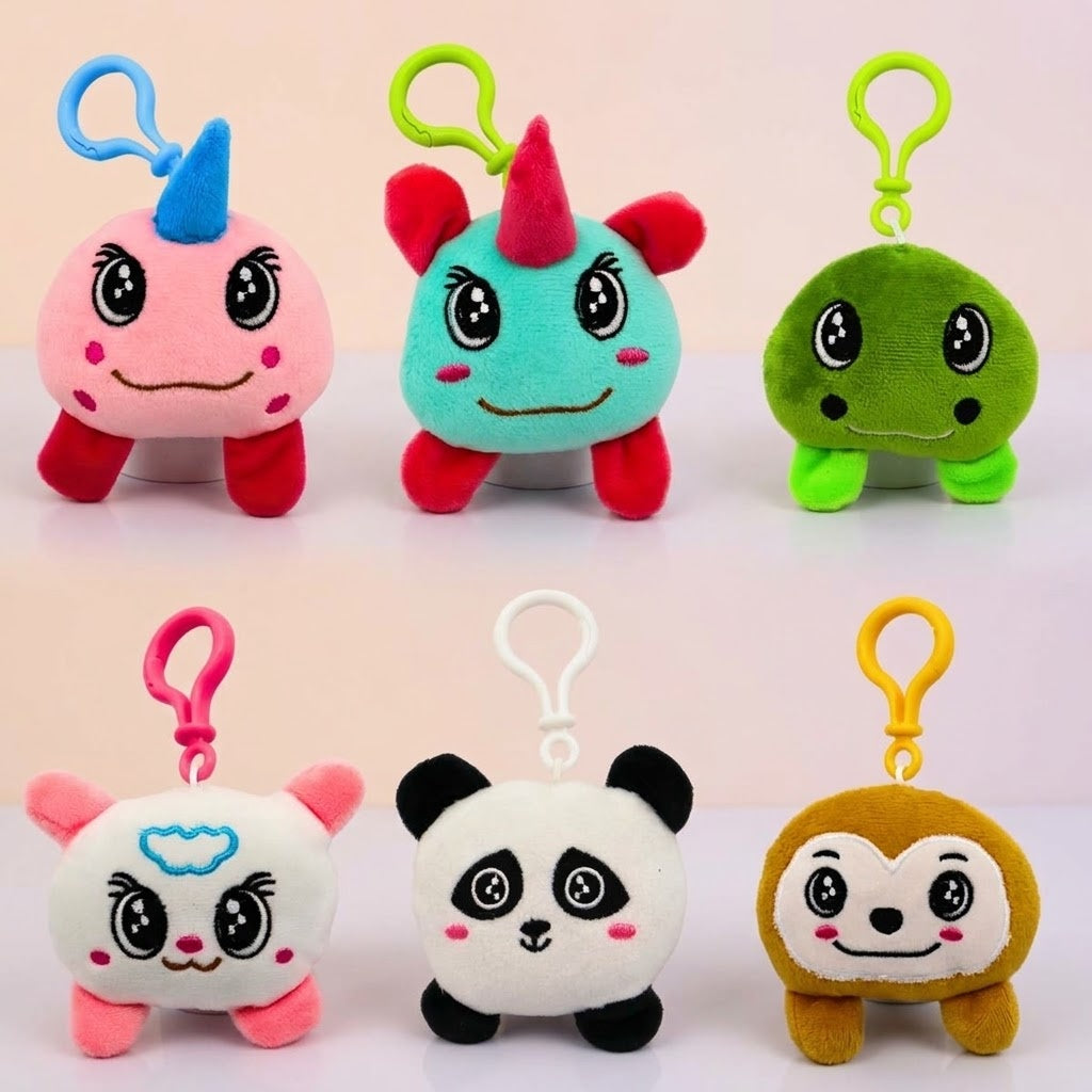 Plush Animal Keychain Soft Bag Charm 8 cm - studio photo