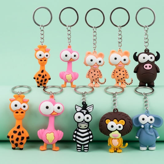 Big Eyes 3D Jungle Animal Keychain 6.5 cm - studio photo