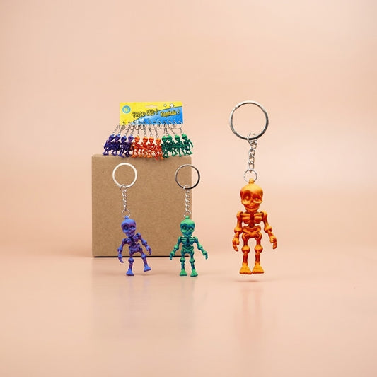 Articulated Skeleton Keychain 3D Printed 5 cm - studio photo
