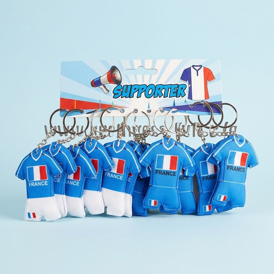 France Football Shirt Keychain Supporter Key Ring - studio photo