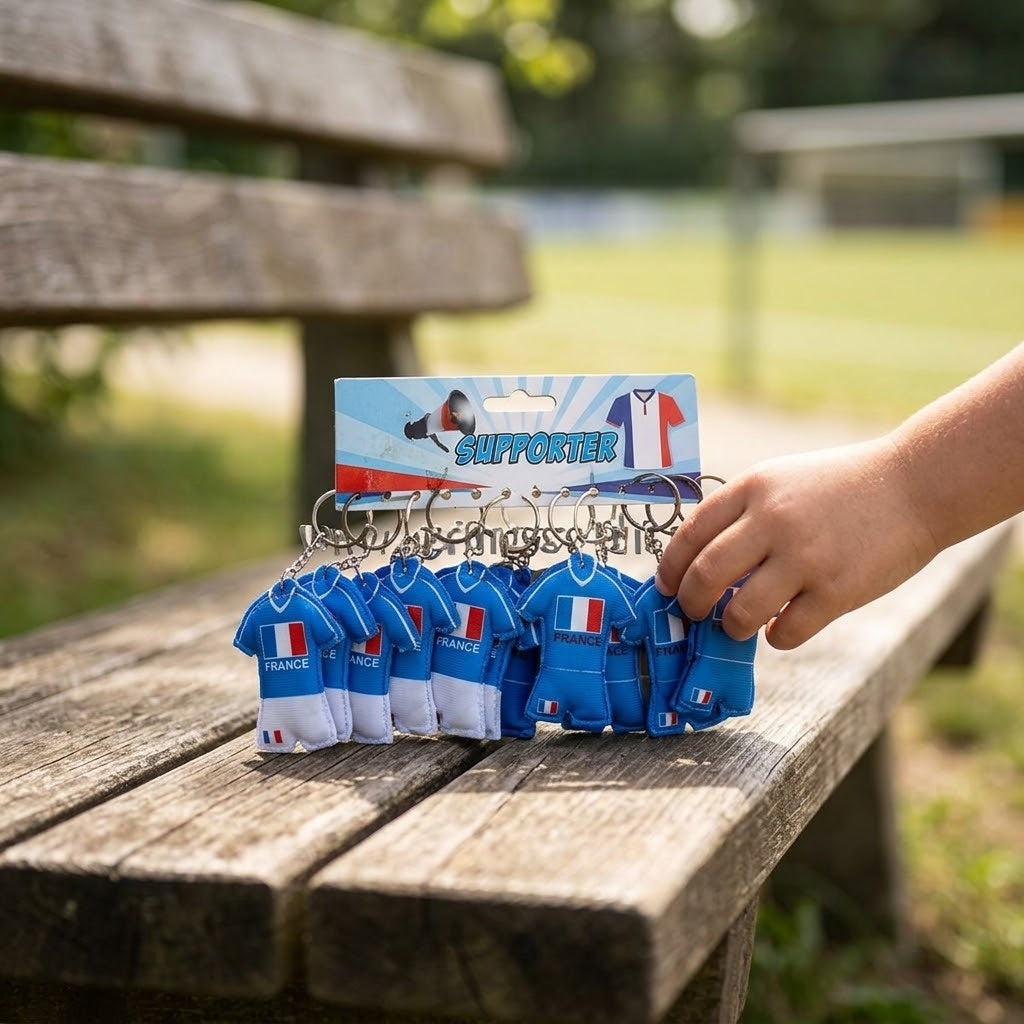 France Football Shirt Keychain Supporter Key Ring - lifestyle photo