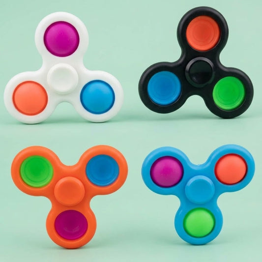 Pop It Fidget Spinner Top Sensory Toy - studio photo