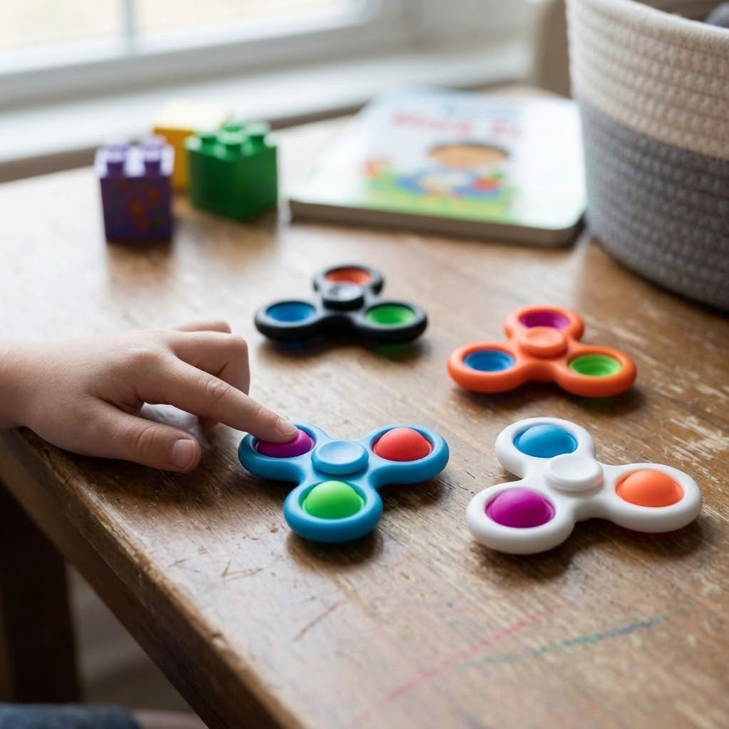 Pop It Fidget Spinner Top Sensory Toy - lifestyle photo