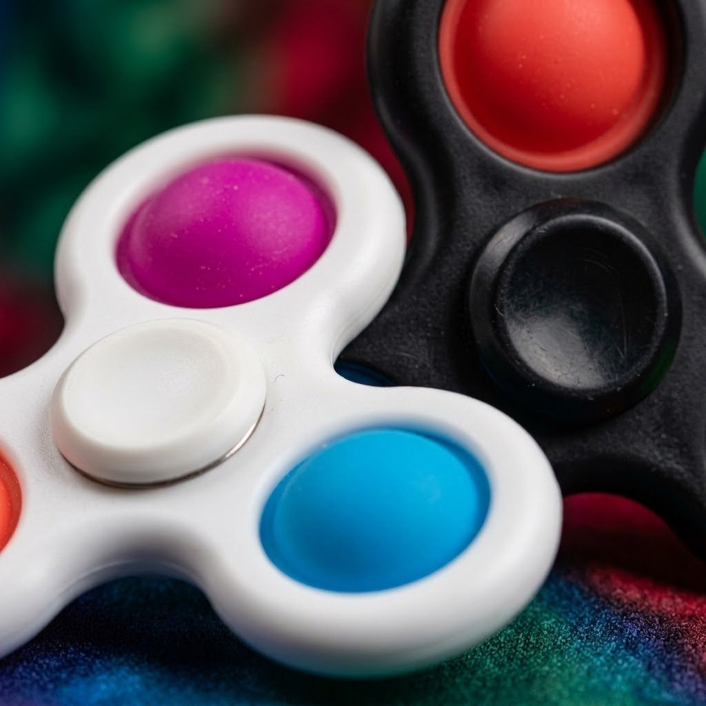 Pop It Fidget Spinner Top Sensory Toy - close-up