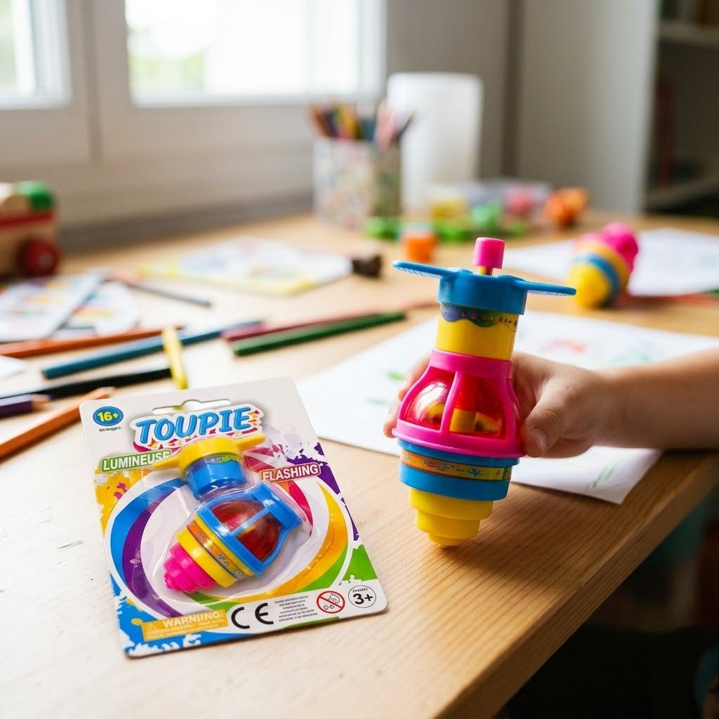Light-Up Spinning Top with Launcher 6 cm - lifestyle photo