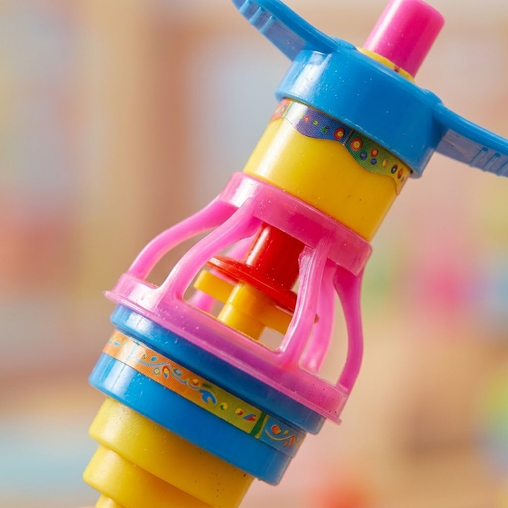 Light-Up Spinning Top with Launcher 6 cm - close-up