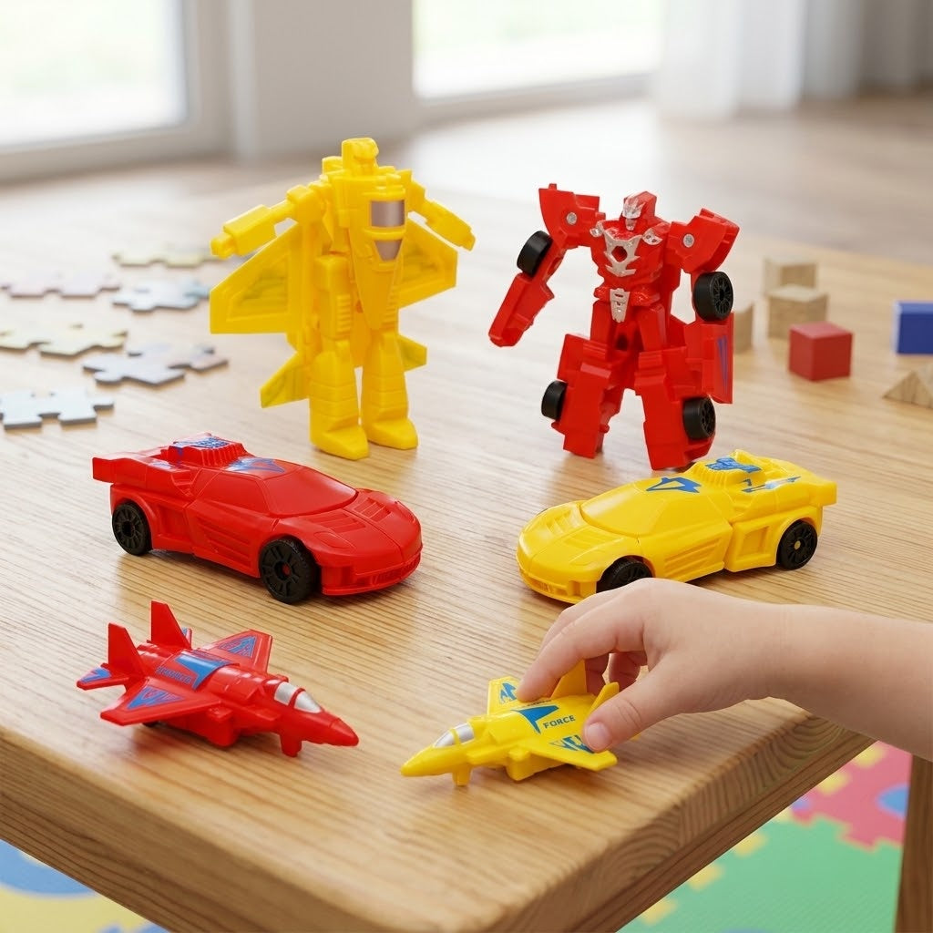 Transforming Car Plane Robot Toy 8 cm - lifestyle photo