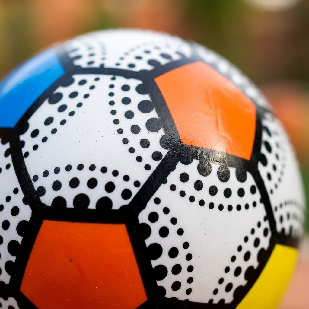 Qi Cube Pattern PVC Play Ball Kids Ball 25 cm - close-up