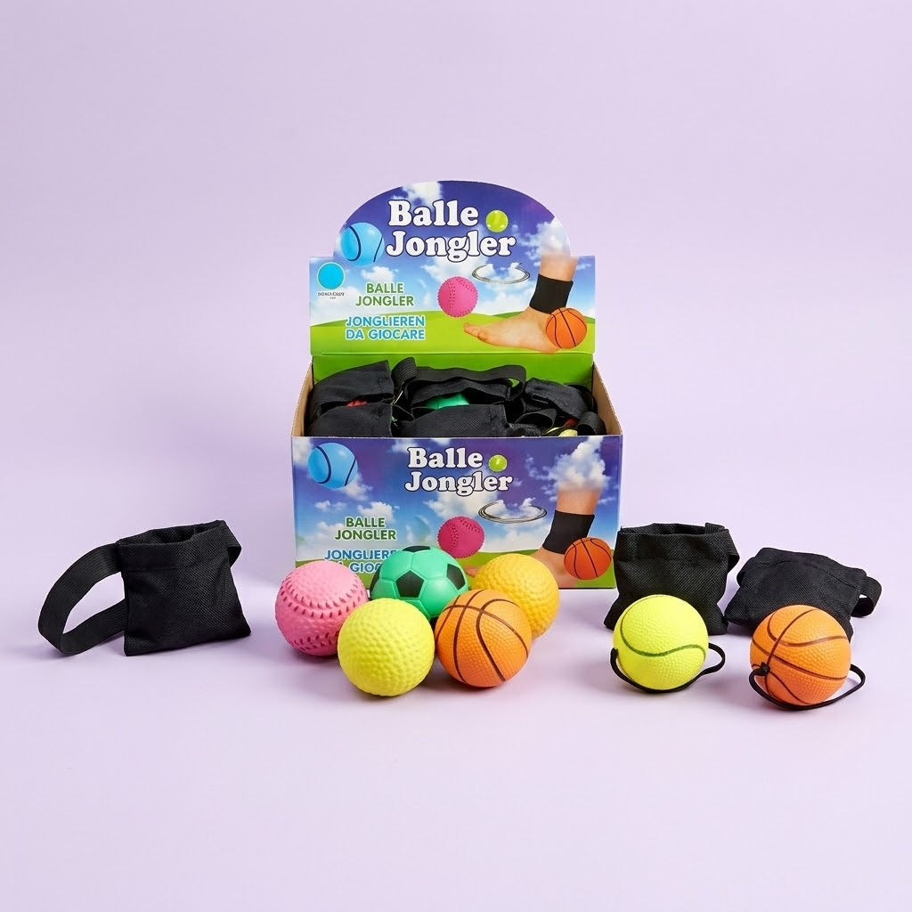 Foot Juggling Ball on Elastic Cord Skill Toy 6 cm - studio photo