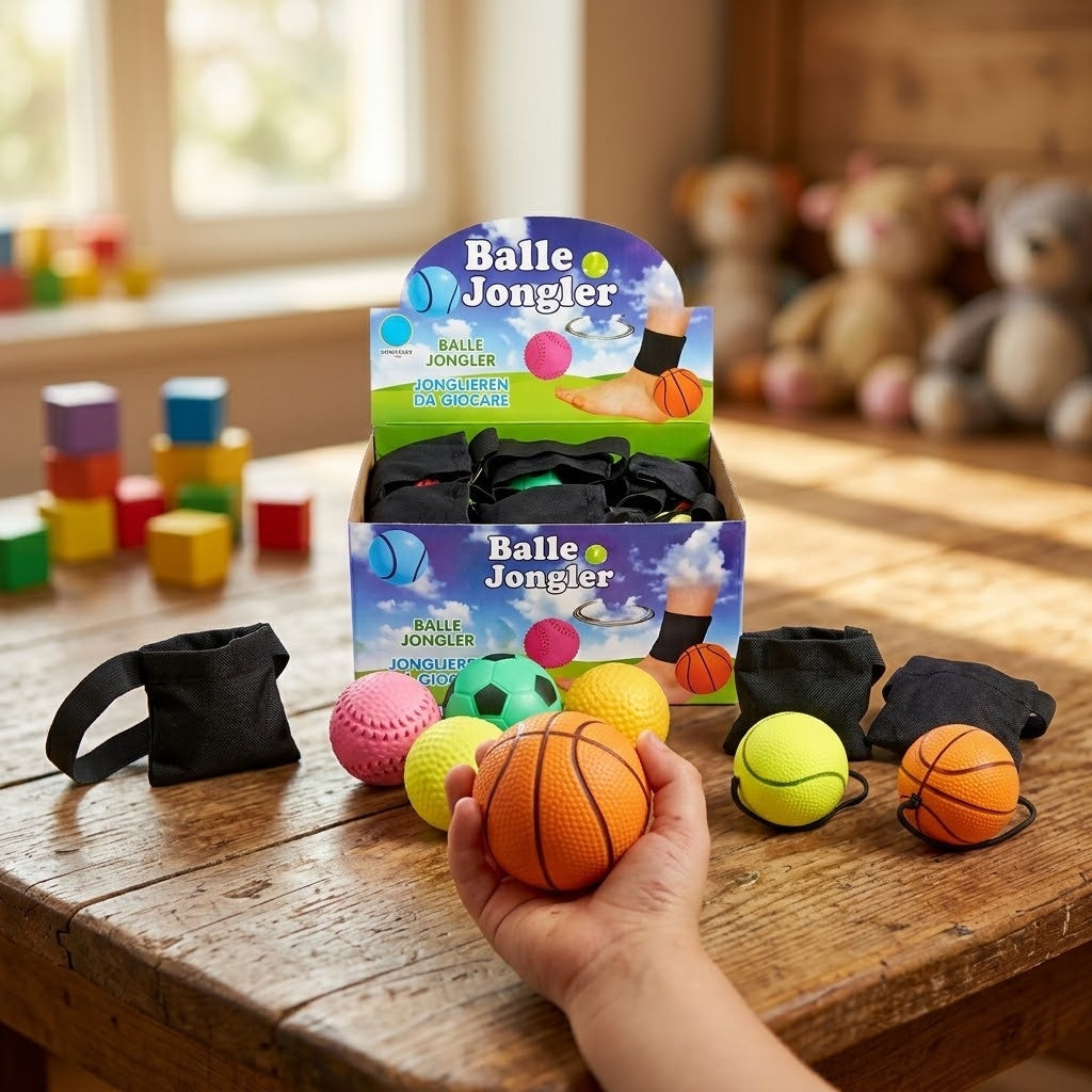 Foot Juggling Ball on Elastic Cord Skill Toy 6 cm - lifestyle photo