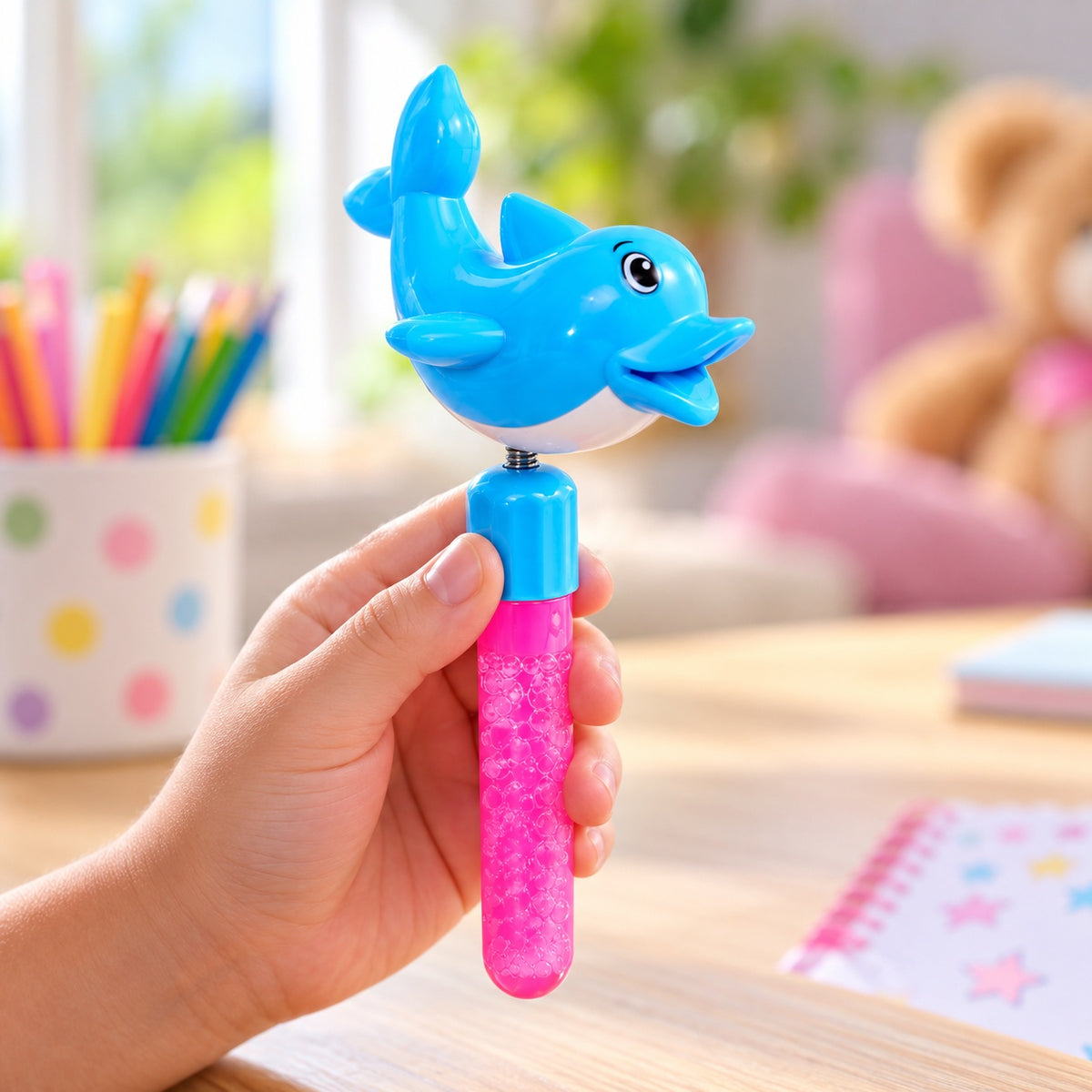 Dolphin Bubble Wand Tube with Sound 23 cm - lifestyle photo