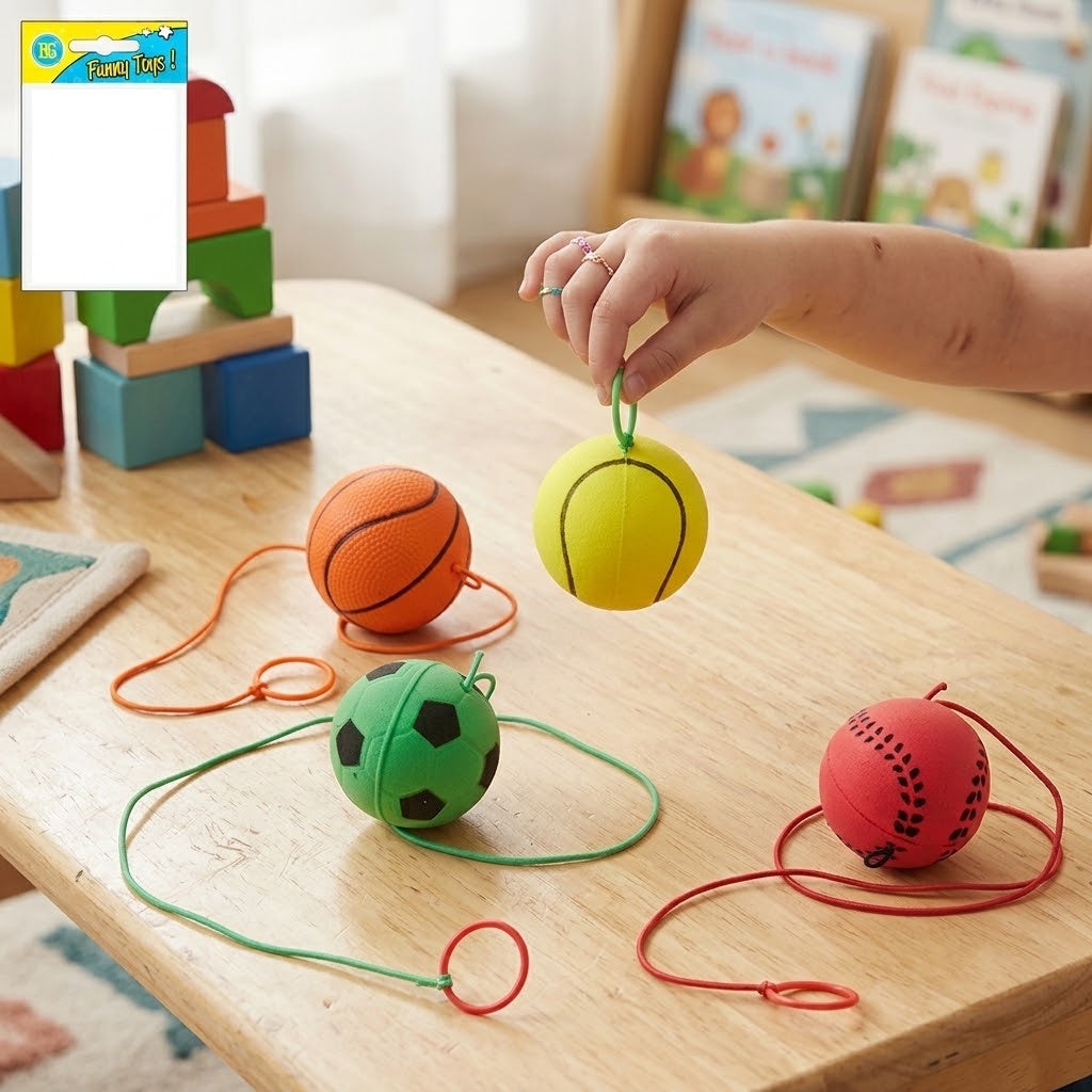 Finger Ball on Elastic Return Ball Party Toy 6 cm - lifestyle photo