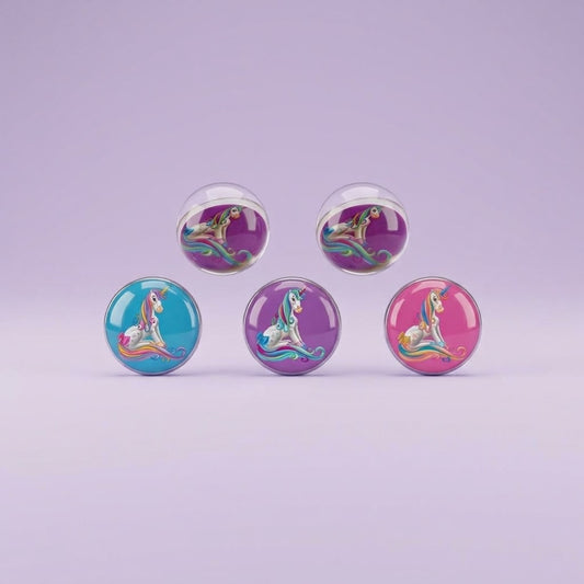 Unicorn Bouncy Ball Mini Super Ball Favour 30 mm - studio photo