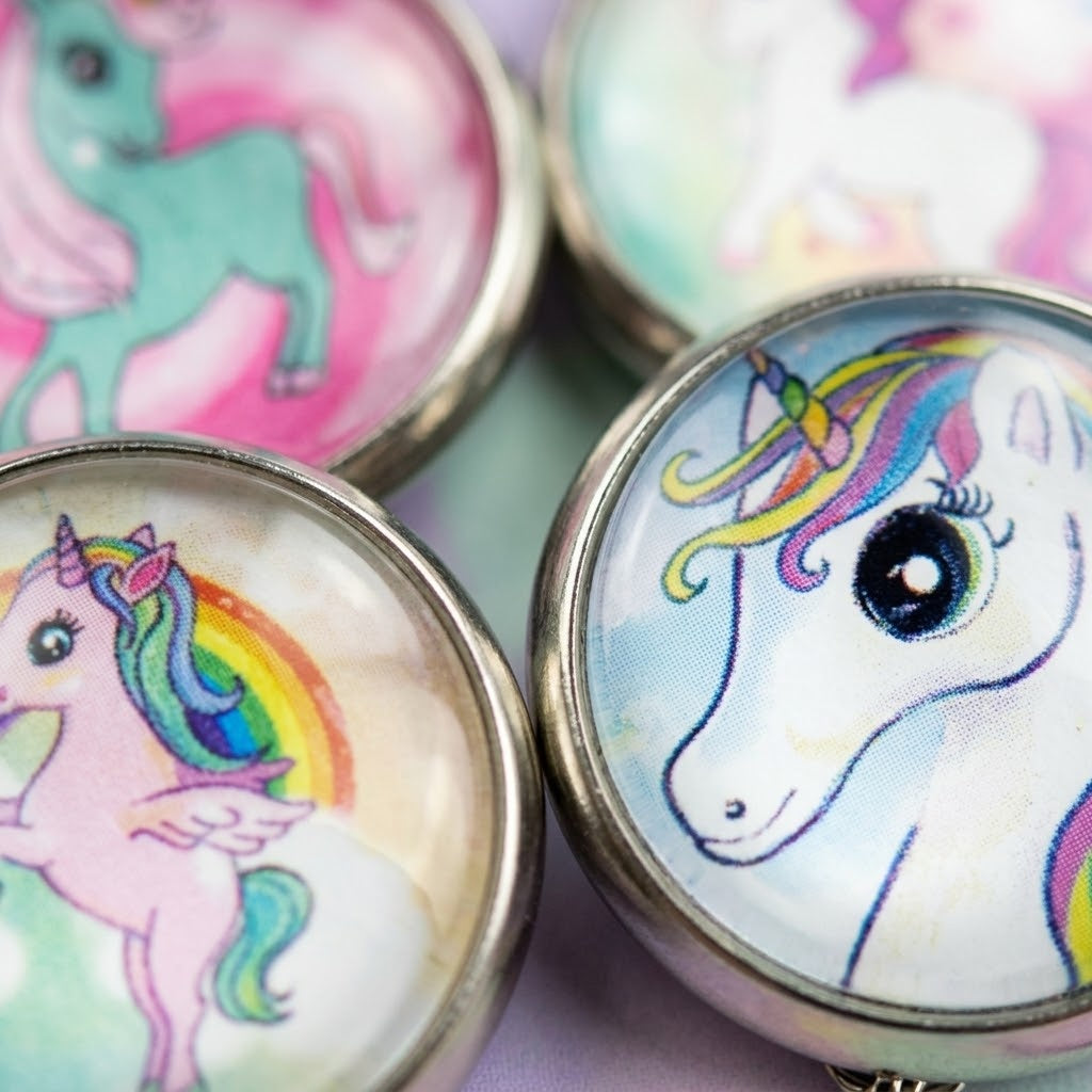 Unicorn Bouncy Ball Mini Super Ball 30 mm - close-up