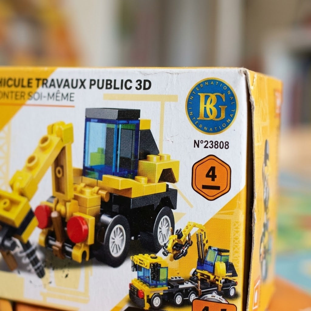 Construction Vehicle Compatible Building Bricks Mini Set - close-up