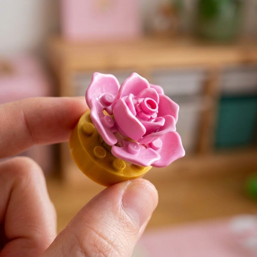 Flower Compatible Building Bricks Mini Set Party Favour - close-up