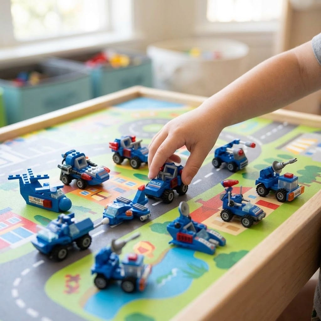 Police Vehicle Compatible Building Bricks 12-in-1 Set - lifestyle photo