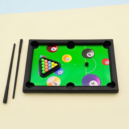 Mini Pool Table Game with Cues and Balls 19.5 cm - studio photo