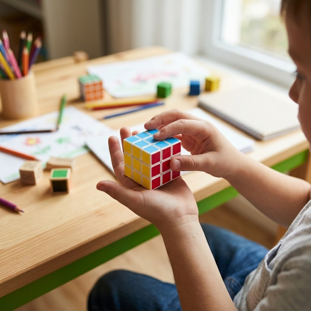 Mini Magic Puzzle Cube 3 cm Brain Teaser - lifestyle photo